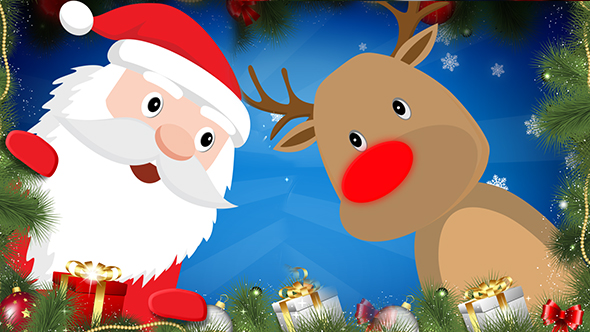 Christmas Greetings from Animated Santa and Reindeer