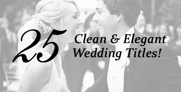 25 Wedding Titles - Clean and Elegant