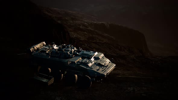 Old Military Vehicle in Afghanistan Mountains