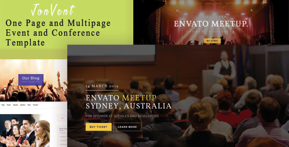 Jonvent - One Page and Multipage Event and Conference HTML Template