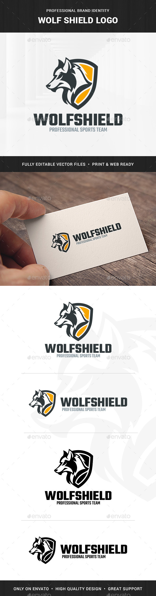 Wolf Shield Logo Template