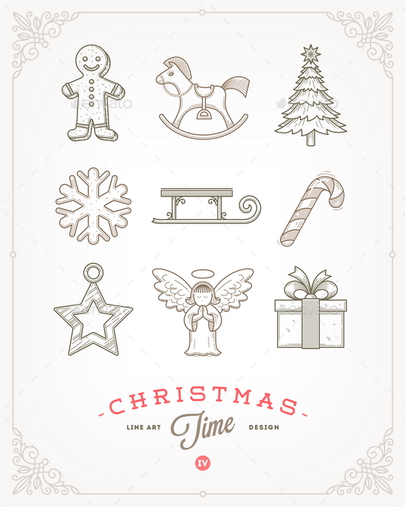 Set of Christmas Signs and Symbols