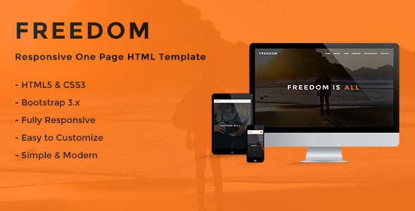 Freedom - Responsive One Page HTML Template