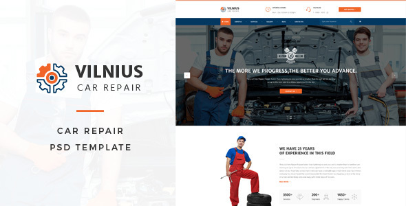 Vilnius : Car Repair PSD Template