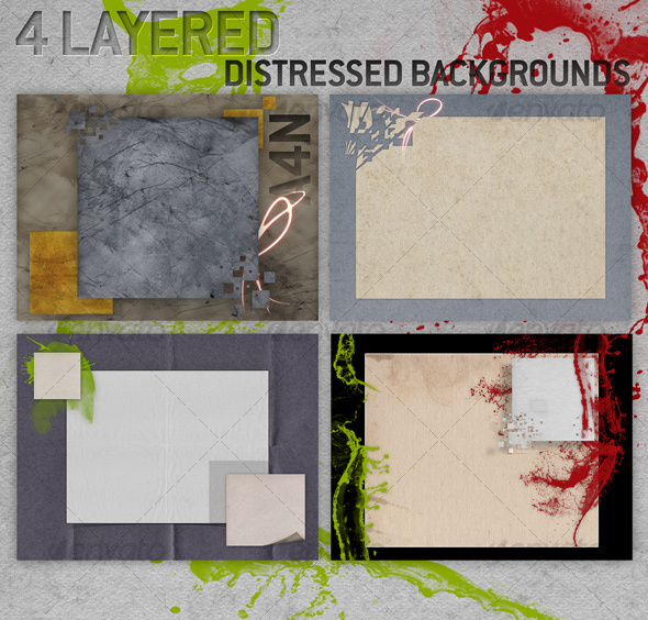 4 Layered Distressed Backgrounds