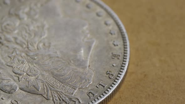 Rotating stock footage shot of American coins