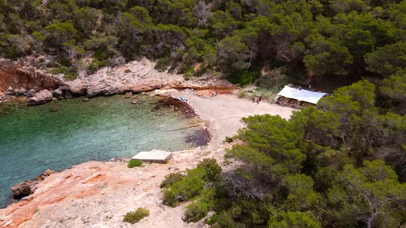 Cala Xuclar beach in Ibiza, Spain