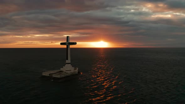 Sunken Cemetery Cross in Camiguin Island Philippines