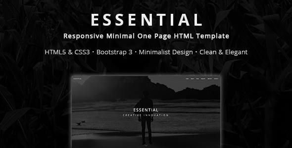 Essential - Responsive Minimal One Page HTML Template