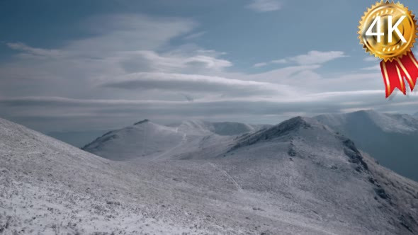 Clouds Passing the Carpathian Mountain Ridge.