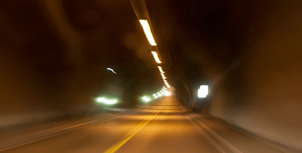 Driving Through A Long Tunnel