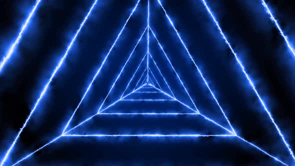 Blue Fire Triangle Tunnel Animated Background