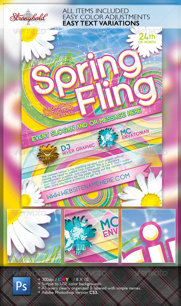Spring Fling Dance Flyer Template