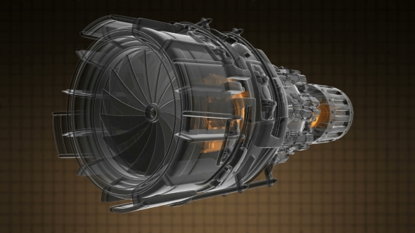 Rotate Jet Engine Turbine alt