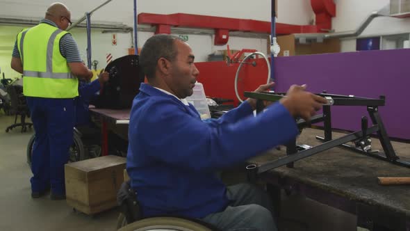 Disabled man working