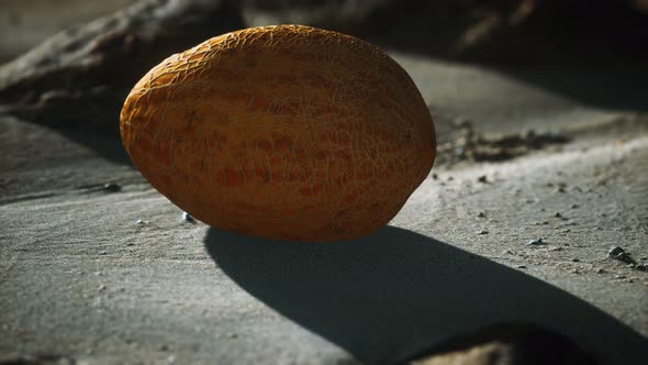 Desert Melon on the Sand Beach