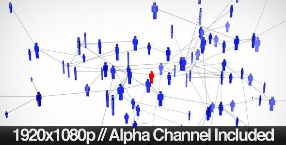 Social Network of People Expanding + Alpha Channel