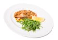 Baked salmon fillet with walnuts and arugula. - PhotoDune Item for Sale