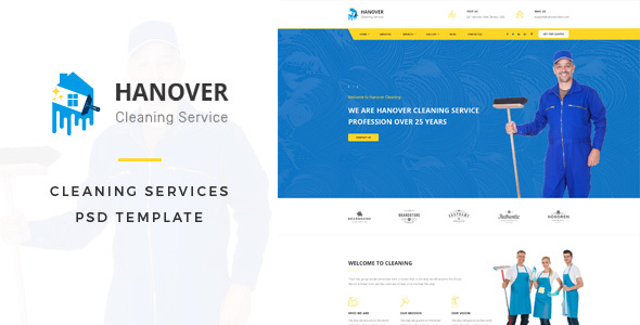 Hanover : Cleaning Services PSD Template