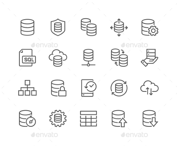 Line Database Icons