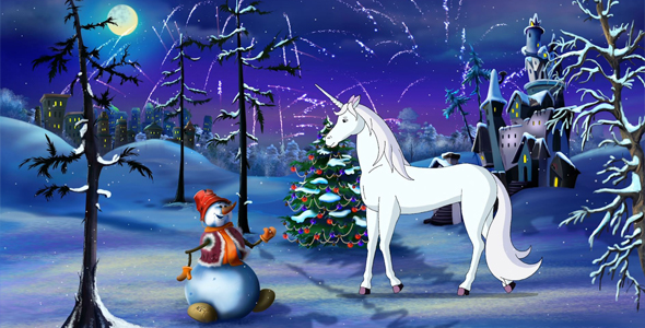 Christmas Fantasy with Magic Unicorn