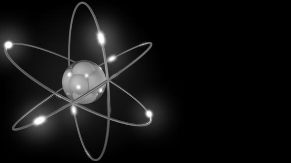 Grey Stylized Atom and Electron Orbits