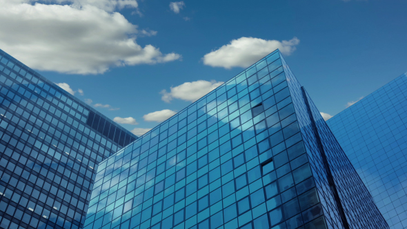 Modern Skyscrapers and Clouds