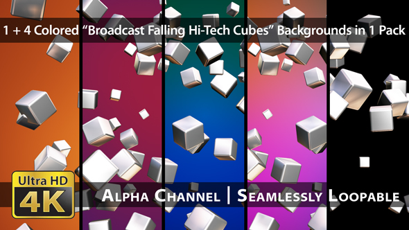 Broadcast Falling Hi-Tech Cubes - Pack 01