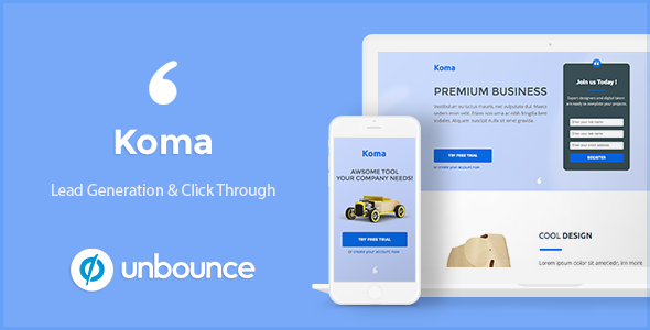 Koma - Premium Marketing Unbounce Landing Page
