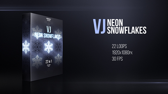 VJ Neon Snowflakes