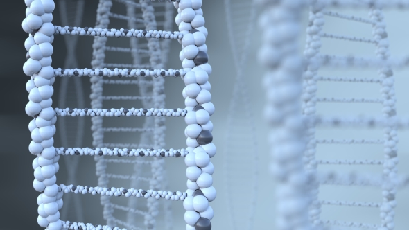 Spinning Blue DNA Molecules alt