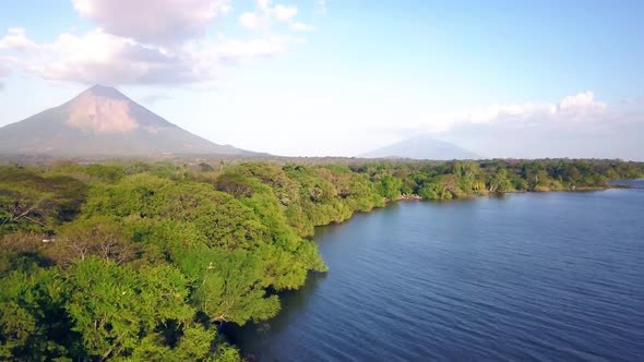 Ometepe Island Volcano Aerial