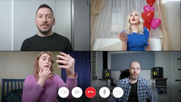 Four People Are Participating in an Online Video Conference