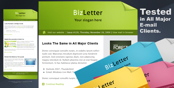 BizLetter - E-mail Template - 5 colors