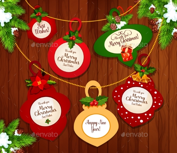 Christmas and New Year Greeting Card Design