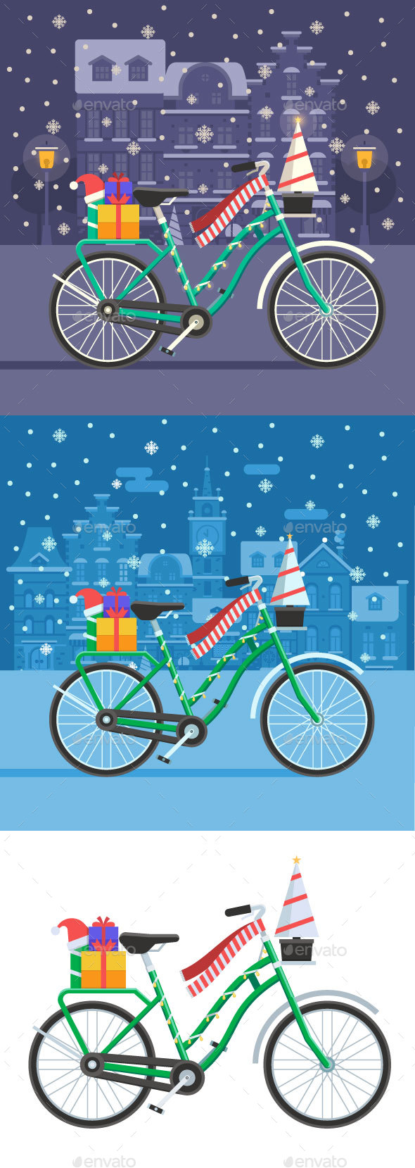 2 Christmas Bike Backgrounds