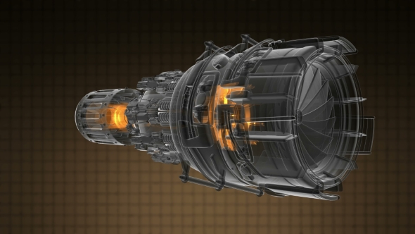 Loop Rotate Jet Engine Turbine alt