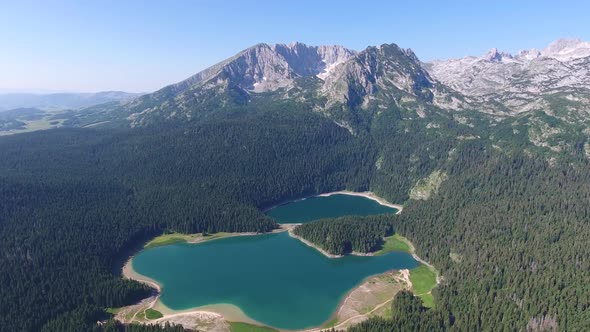 Aerial View of Black Lake in Durmitor, Montenegro