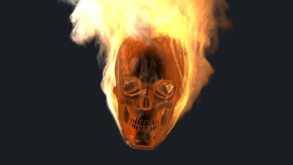 Burning Skull with Alpha Channel