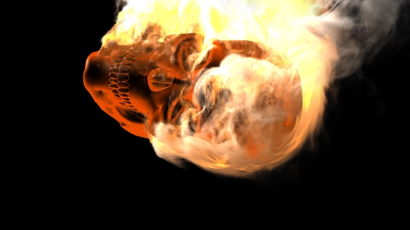 Burning Skull with Alpha Channel