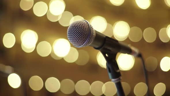 Microphone on the Stage Closeup