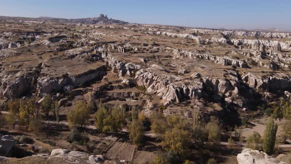 Cappadocia Landscape Aerial View. Turkey. Goreme National Park