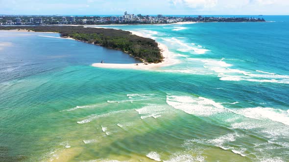 Aerial view of Maroochydore Beach, Queensland, Australia.