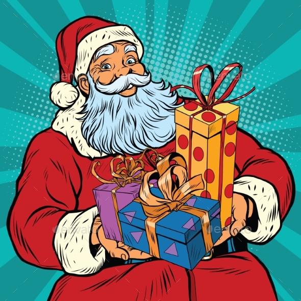Santa Claus with Christmas Gifts