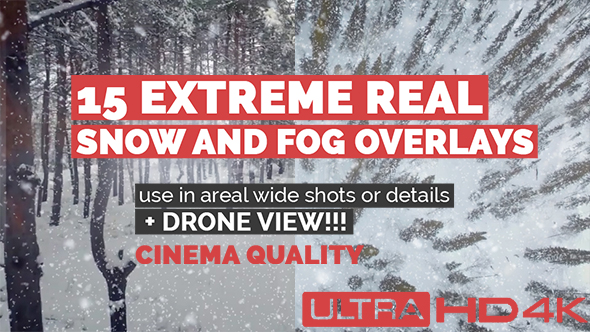 Realistic Snow and Fog essentials Overlays Winter Package in 4K Ultra HD
