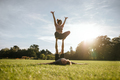 Fit couple exercising acroyoga in park - PhotoDune Item for Sale