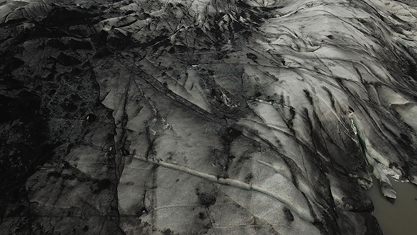 Solheimajokull Glacier With Dark Ice