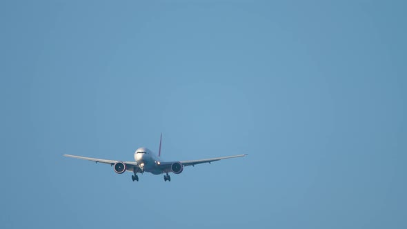 Widebody Airplane Approaching Before Landing