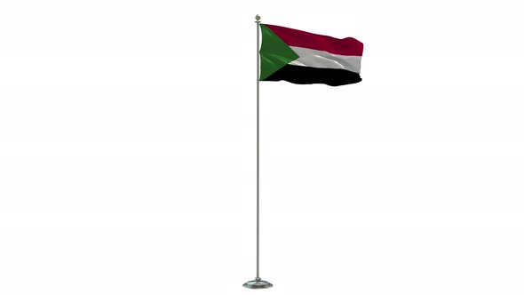 Sudan Looping Of The Waving Flag Pole With Alpha alt