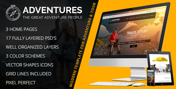 Adventures – Adventures and Tourism PSD Template